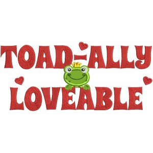 Toad-Ally Loveable Little King Frog Applique Machine Embroidery Design Digitized Pattern